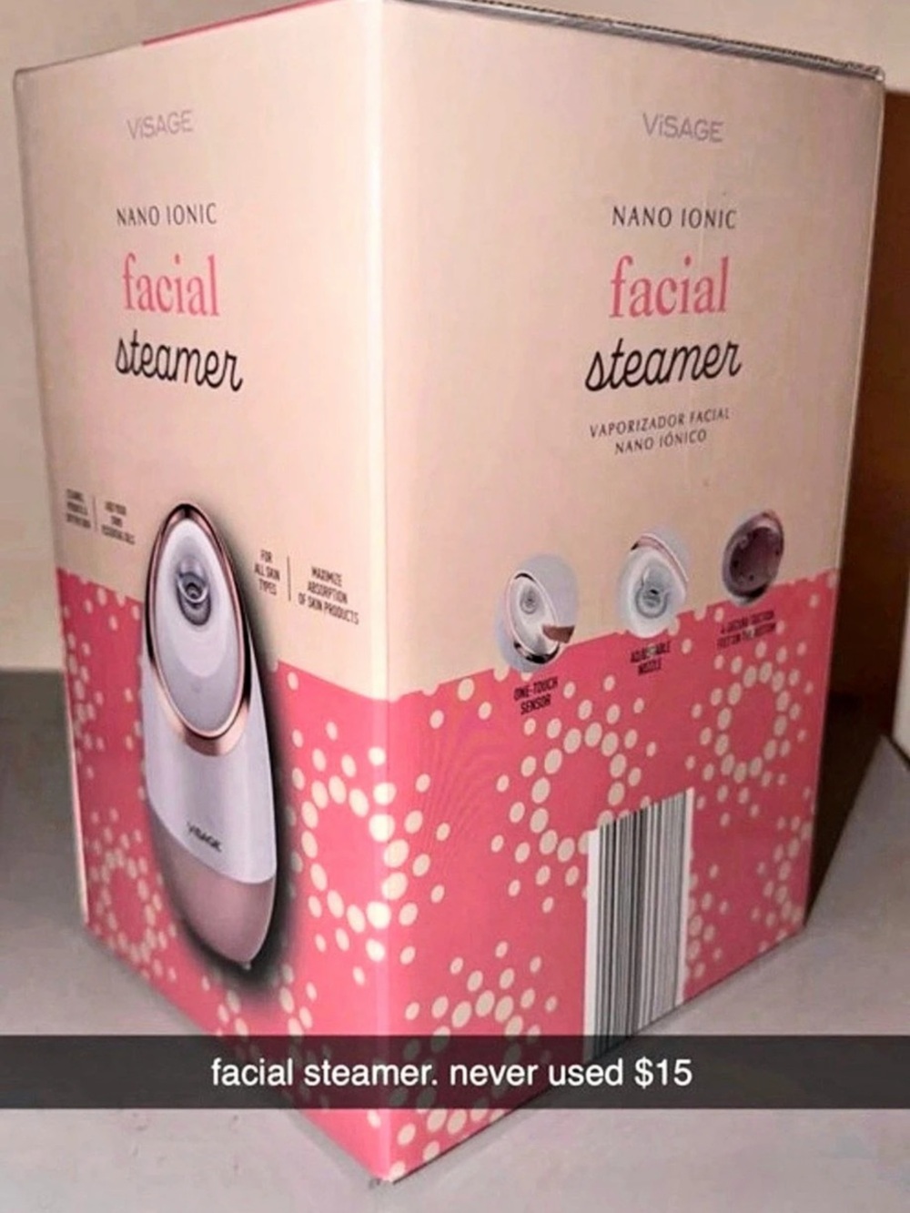 Visage Nano Ionic Facial Steamer Pink & White